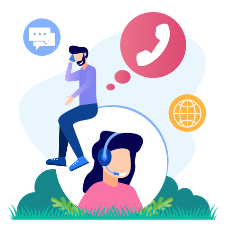 Customer Help Center  Illustration