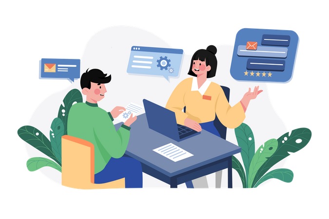 Customer Help Center  Illustration