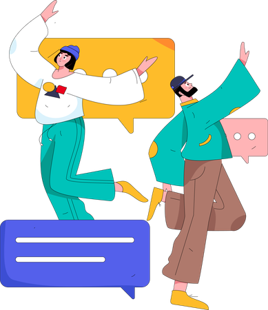 Customer Help Chat  Illustration