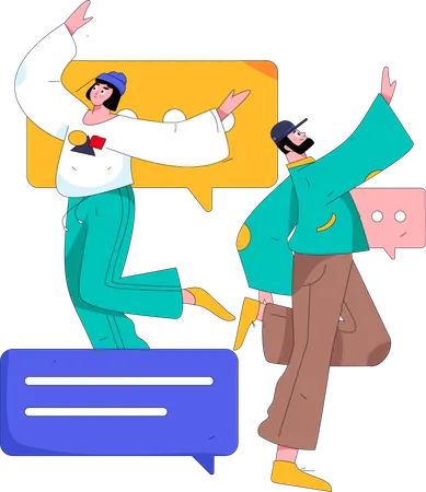 Customer Help Chat  Illustration