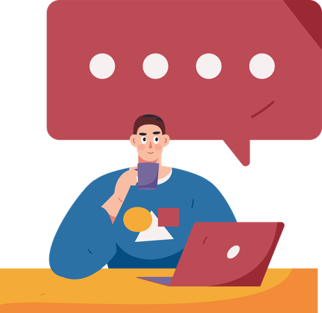 Customer Help Messaging  Illustration