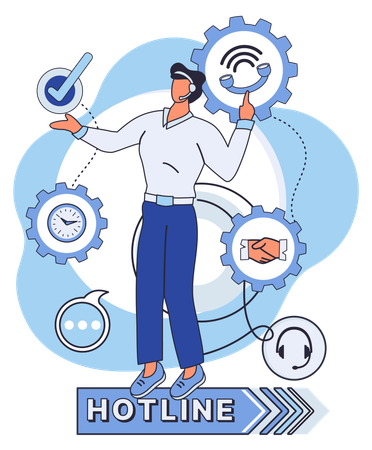 Customer Hotline  Illustration