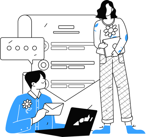 People with Customer Insights Survey  Illustration