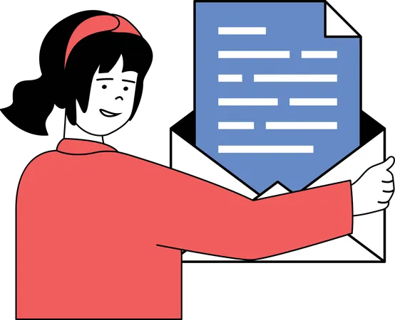 Customer is viewing delivery document  Illustration