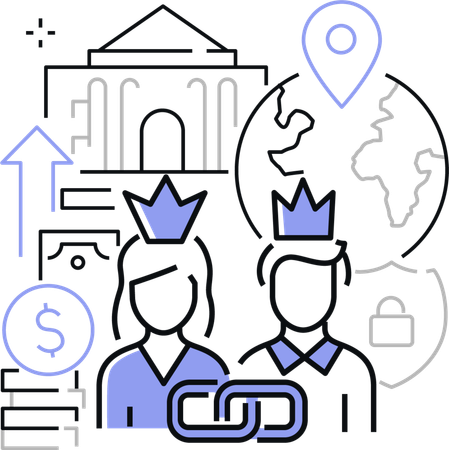 Customer link building  Illustration