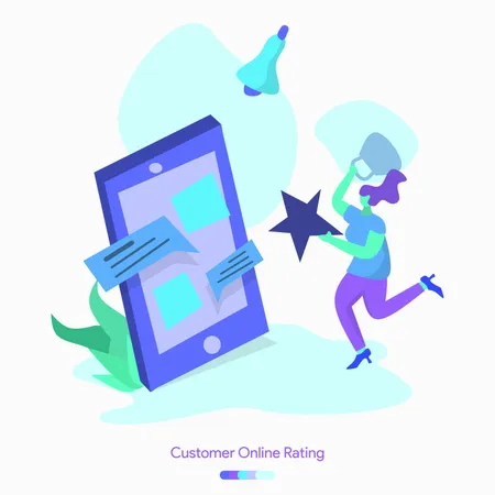 Customer Online Rating  Illustration