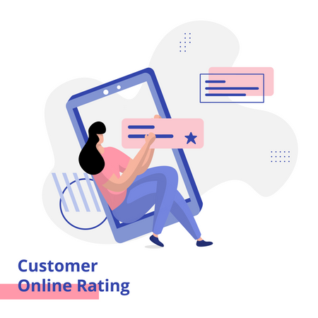 Customer Online Rating  Illustration