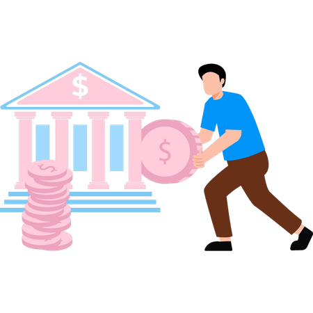Customer pays bank interest  Illustration