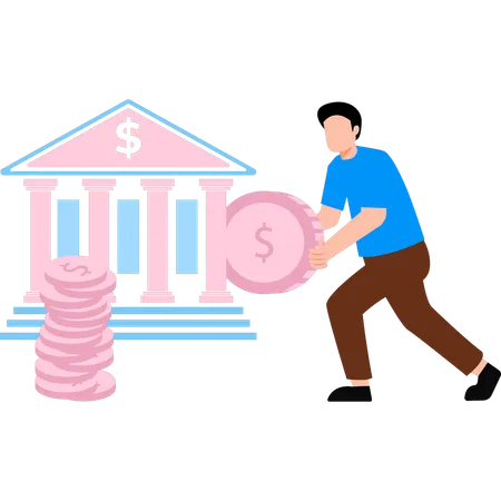 Customer pays bank interest  Illustration