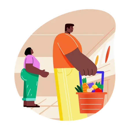 Customer purchasing food  Illustration