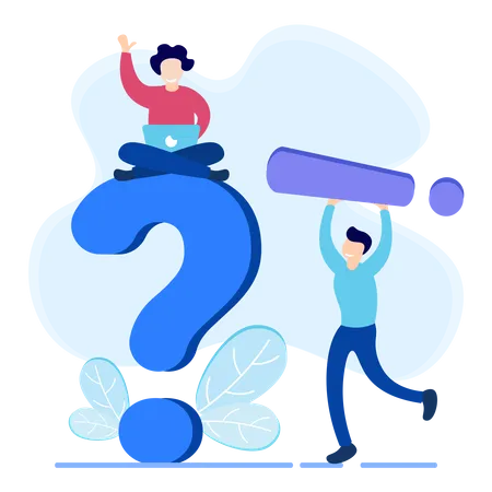Illustration Vector Graphic Cartoon Character Of Question And Answer Illustration