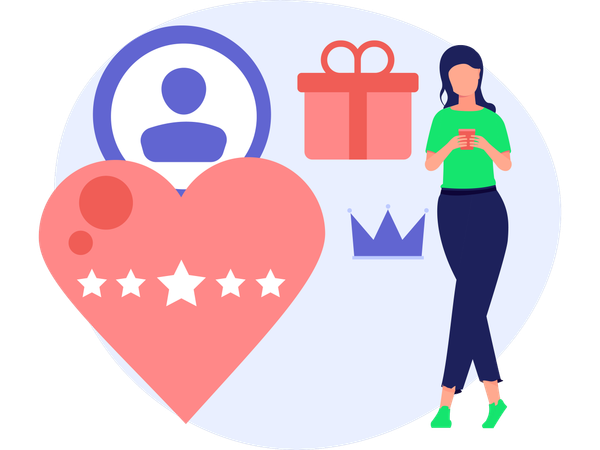 Customer Rating sharing shopping experience  Illustration