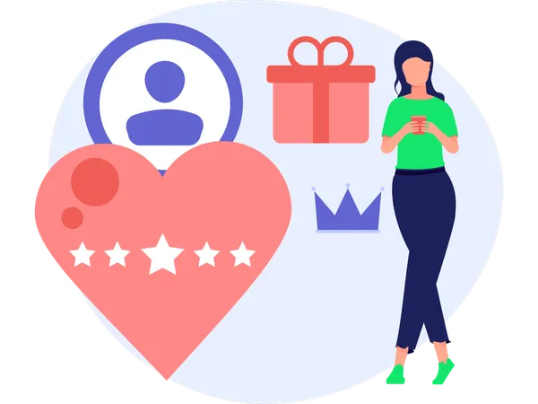 Customer Rating sharing shopping experience  Illustration