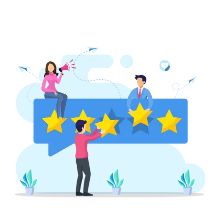 Customer Reviews Concept Online Reviews Experience Or Feedback Star Rating Notifications Vector Illustration