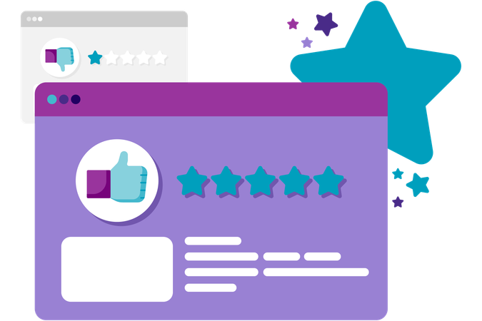 Customer ratings and reviews  Illustration