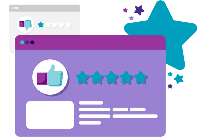 Customer ratings and reviews  Illustration