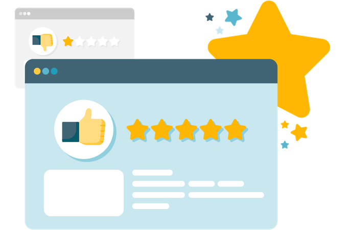 Customer ratings and reviews  Illustration