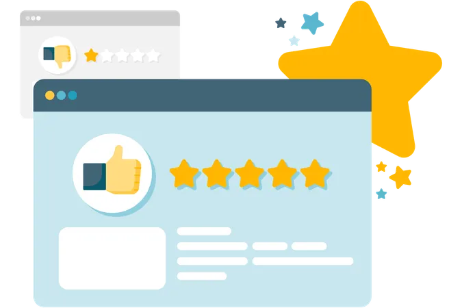 Customer ratings and reviews  Illustration