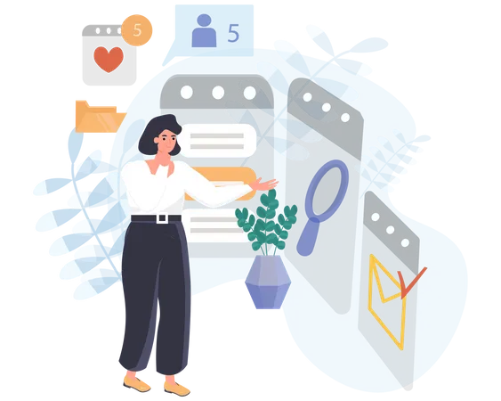 Customer research And email marketing  Illustration