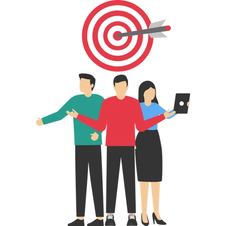 Concept Of Target Audience Focus Group Customer Retention Solution Social Campaign Public Relations Marketing Strategy Human Resources Team Work Or Job Headhunt Client Engagement Illustration