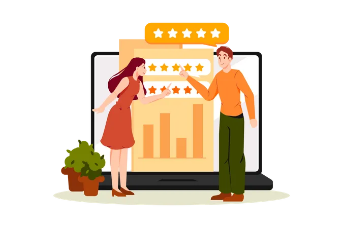 Customer Review and rating analysis  Illustration