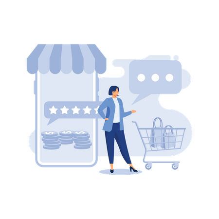 Customer review rating online shopping  Illustration