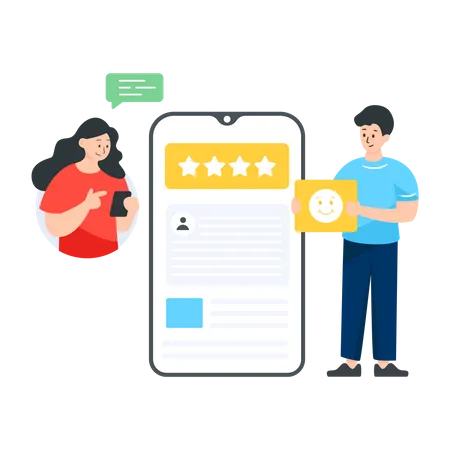 A Customer Reviews Illustration In Editable Flat Style Illustration