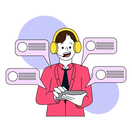 Illustration Of A Service Representative Analyzing Customer Reviews And Ratings Essential For Improving Service Quality Illustration