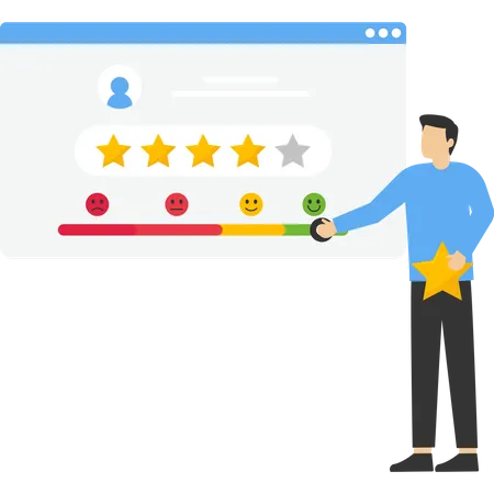 Rating Service Concept User Feedback And Website Rating Customer Feedback Noncommercial Product Evaluation Review Website Experience Sharing Flat Design Modern Illustration 일러스트레이션
