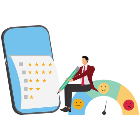 Customer satisfaction assessment and rating  Illustration