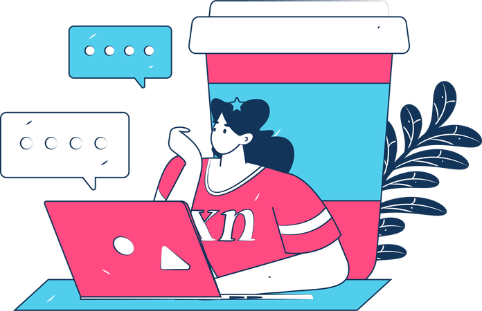 Customer Service Agent solving customer queries  Illustration