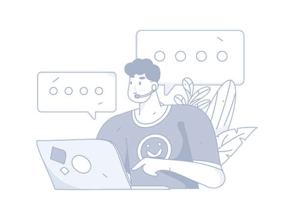 Customer Service Agent talking with customer  Illustration