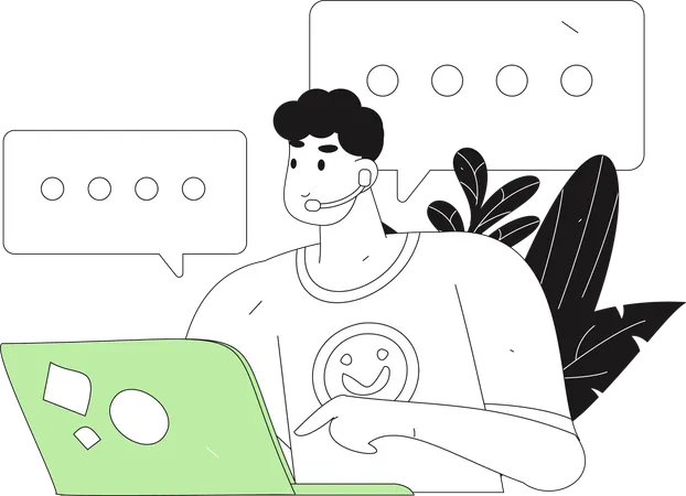 Customer Service Agent talking with customer  Illustration