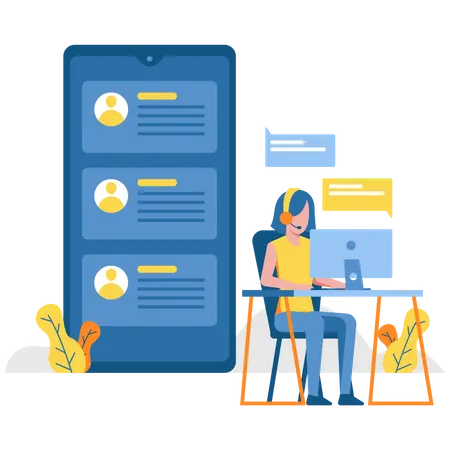 Customer Service Assistant Illustration