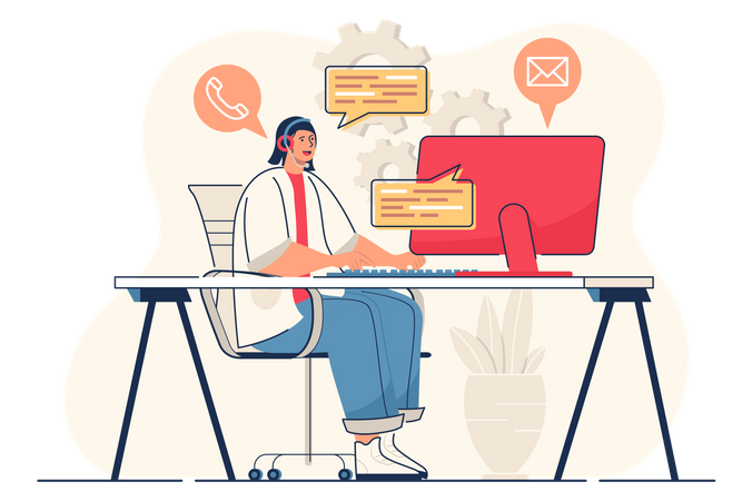 Customer service center  Illustration