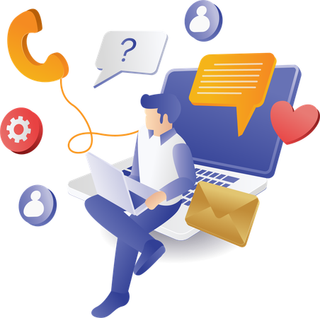 Customer service digital marketing strategy  Illustration