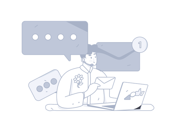 Customer Service operator talking with customer  Illustration