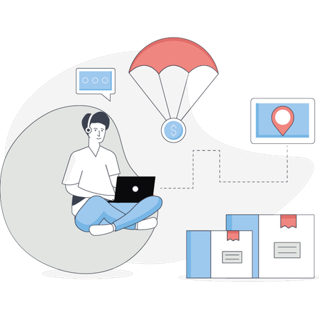 Customer services desk of logistic business  Illustration