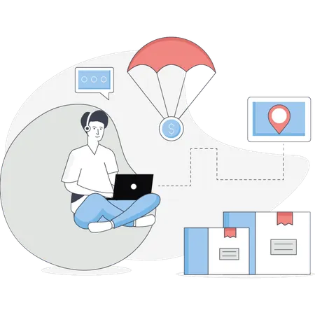 Customer services desk of logistic business  Illustration