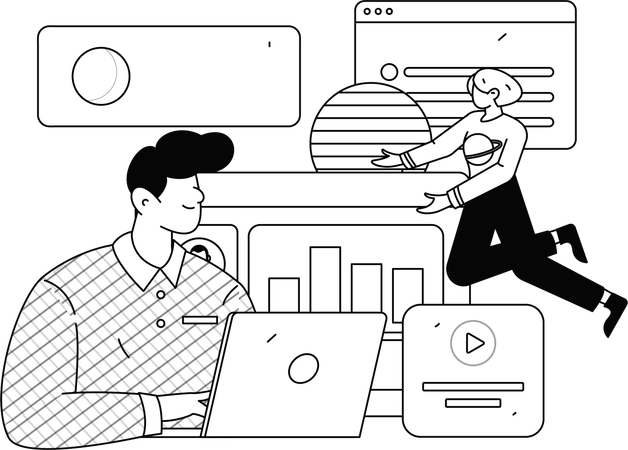 고객 지원  일러스트레이션