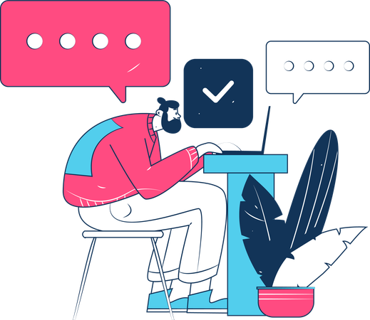 Customer support agent solving questions  Illustration