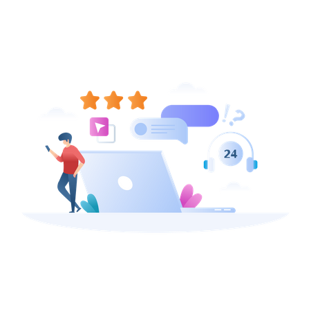 Customer Support and rating  Illustration