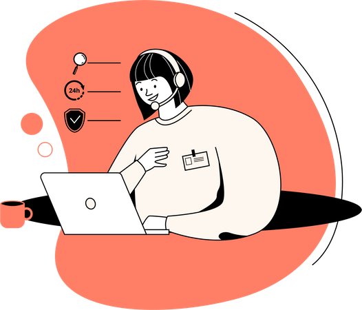 Customer support assistant  Illustration