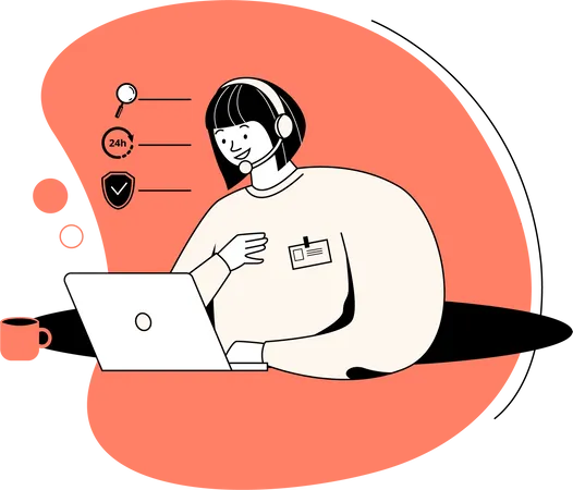 Customer support assistant  Illustration