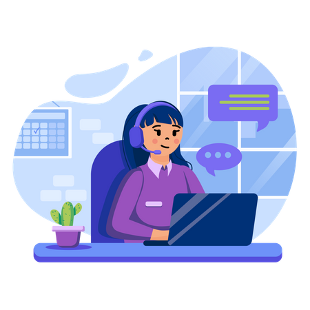 Customer Support center  Illustration