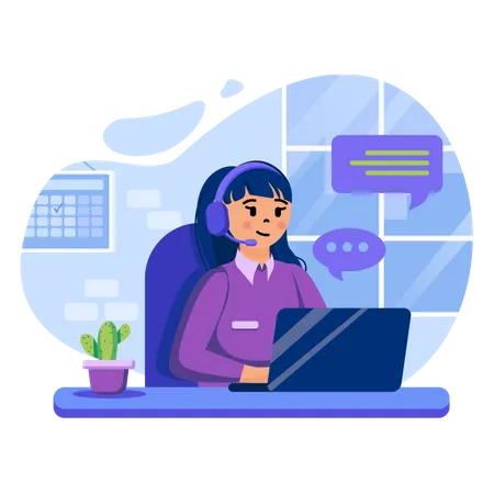 Customer Support center  Illustration