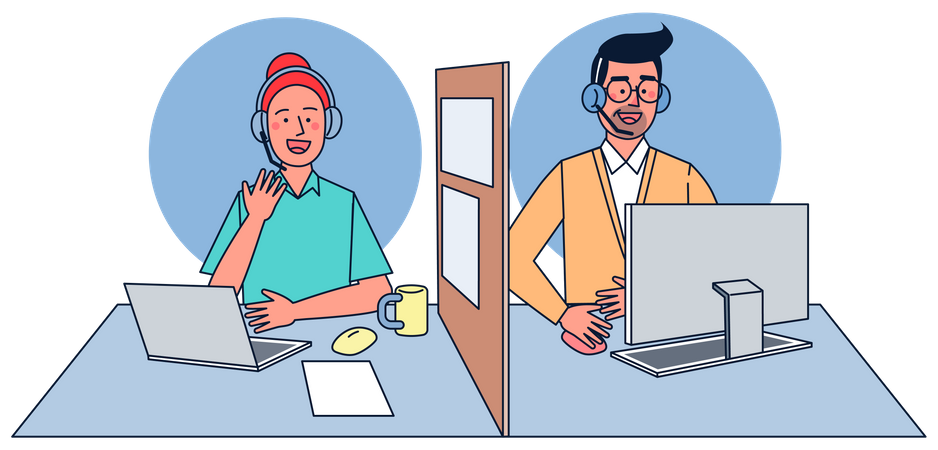 Customer support center  Illustration