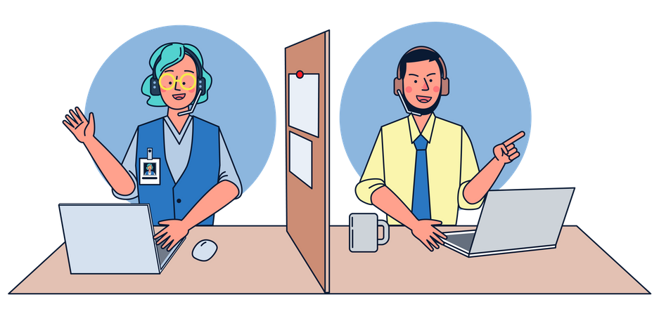 Customer support center  Illustration