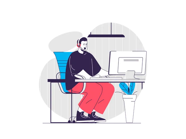 Customer support center  Illustration