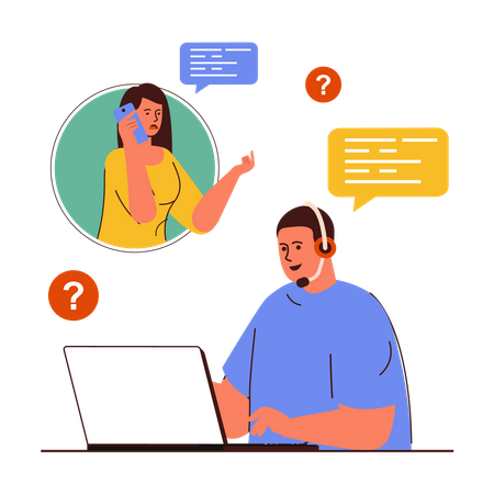 Customer Support Center  Illustration